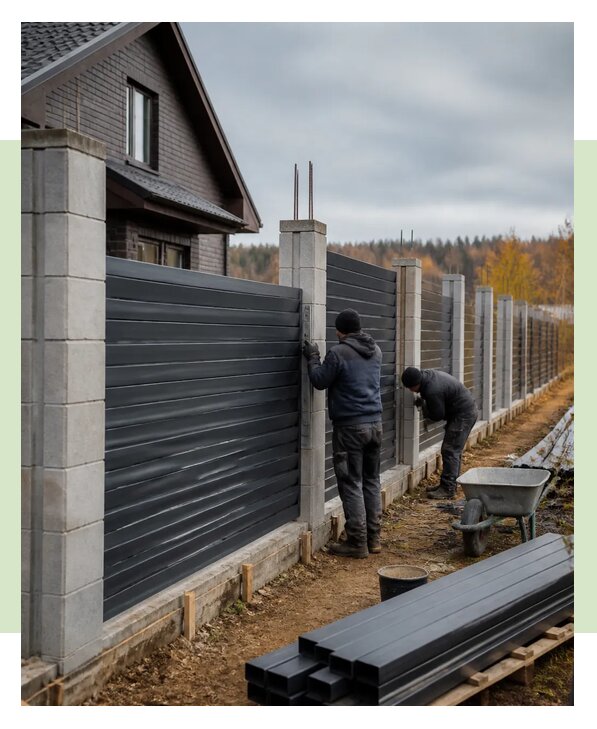 Установка заборов под ключ в Раменском по цене от 4563 р. | ЗаборЭксеперт-Рмн